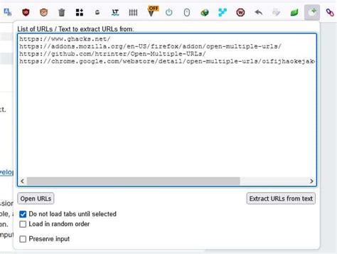 open multi url firefox extension